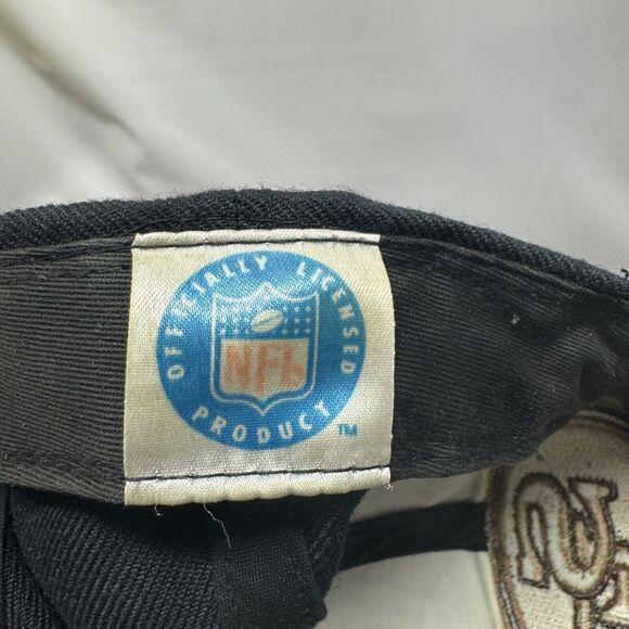 San Francisco 49ers Hat Cap Adjustable Leather Bill NFL Distressed Football - Picture 13 of 13